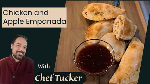 Chicken and Apple Empanada with Poblano Raspberry Sauce