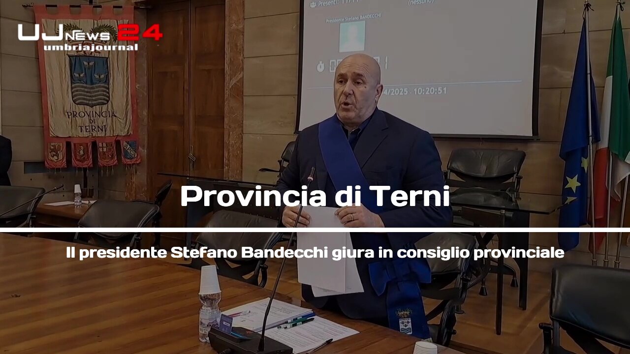 Provincia di Terni, il presidente Stefano Bandecchi giura in consiglio provinciale