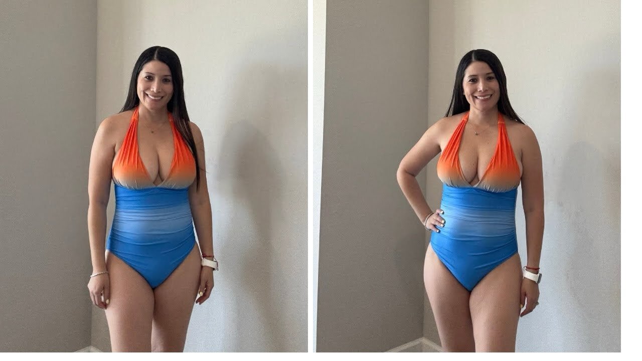 One piece swimsuit with great tummy control