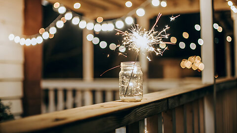 Relaxing 4th of July Ambience | Amazing Grace, Fireflies, Porch Lights & Distant Fireworks