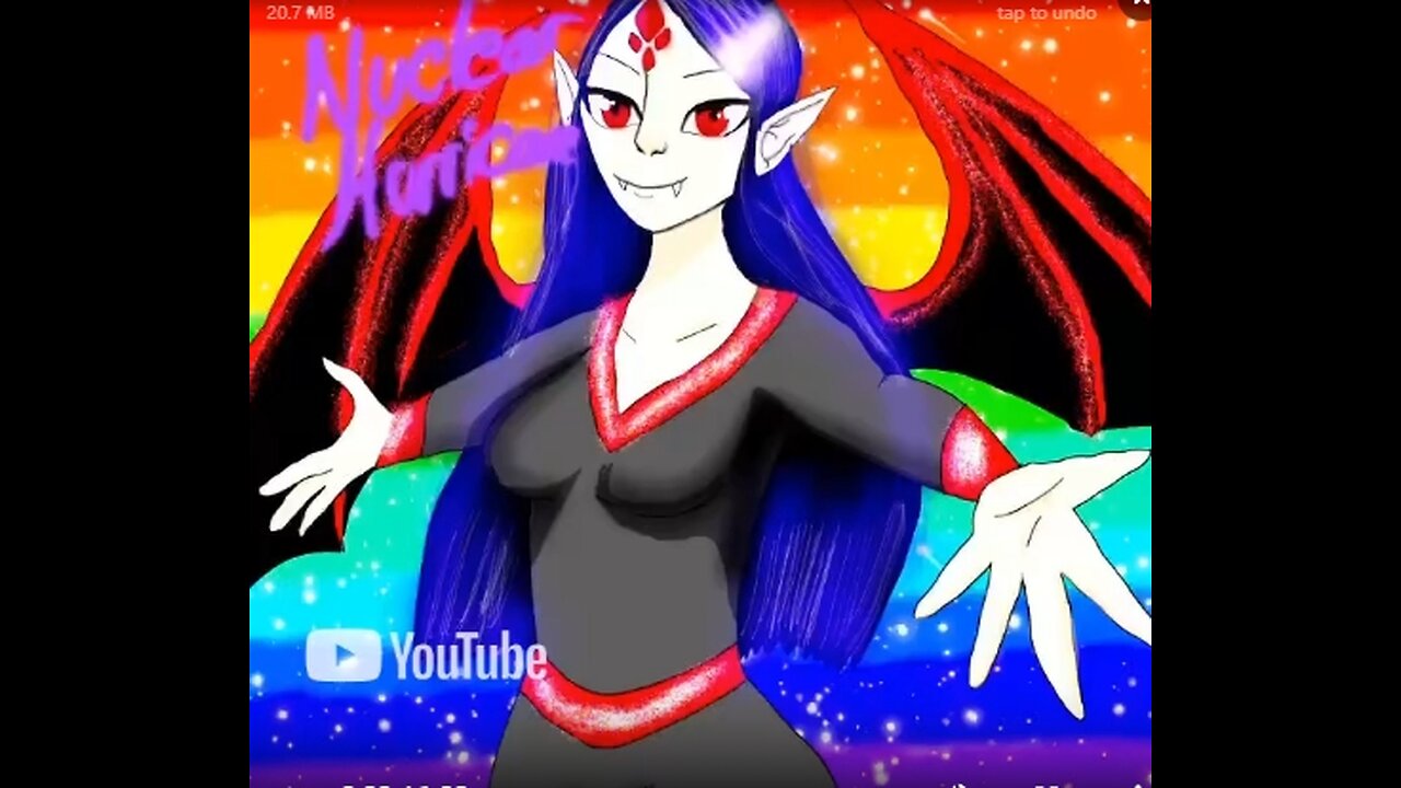 Oc speedpaint nuclear with a rainbow background