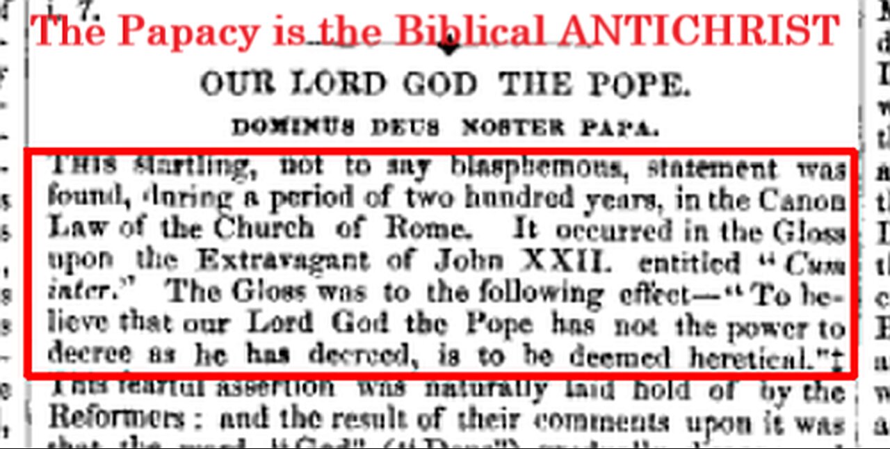 Our Lord GOD The Pope - The Office of Antichrist