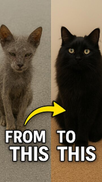 ✨ From abandoned and without hope… to a true feline prince! 🐾💙