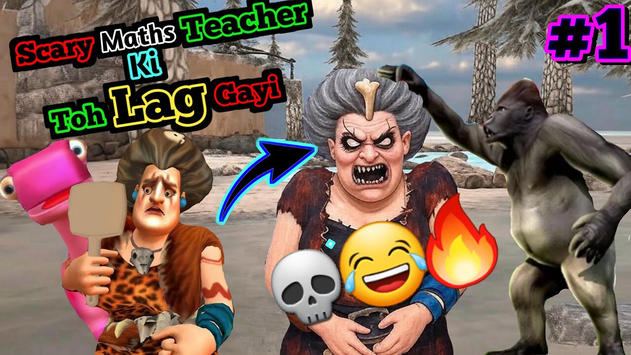 Gorilla vs Scary Teacher 🦍⚔️ | Who Wins the Stone Age Battle? 🪨