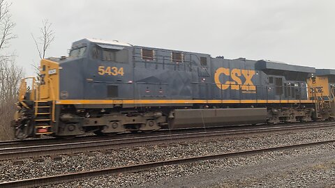 CSX Trains 5434 and 5474 head up a mixed freight manifest