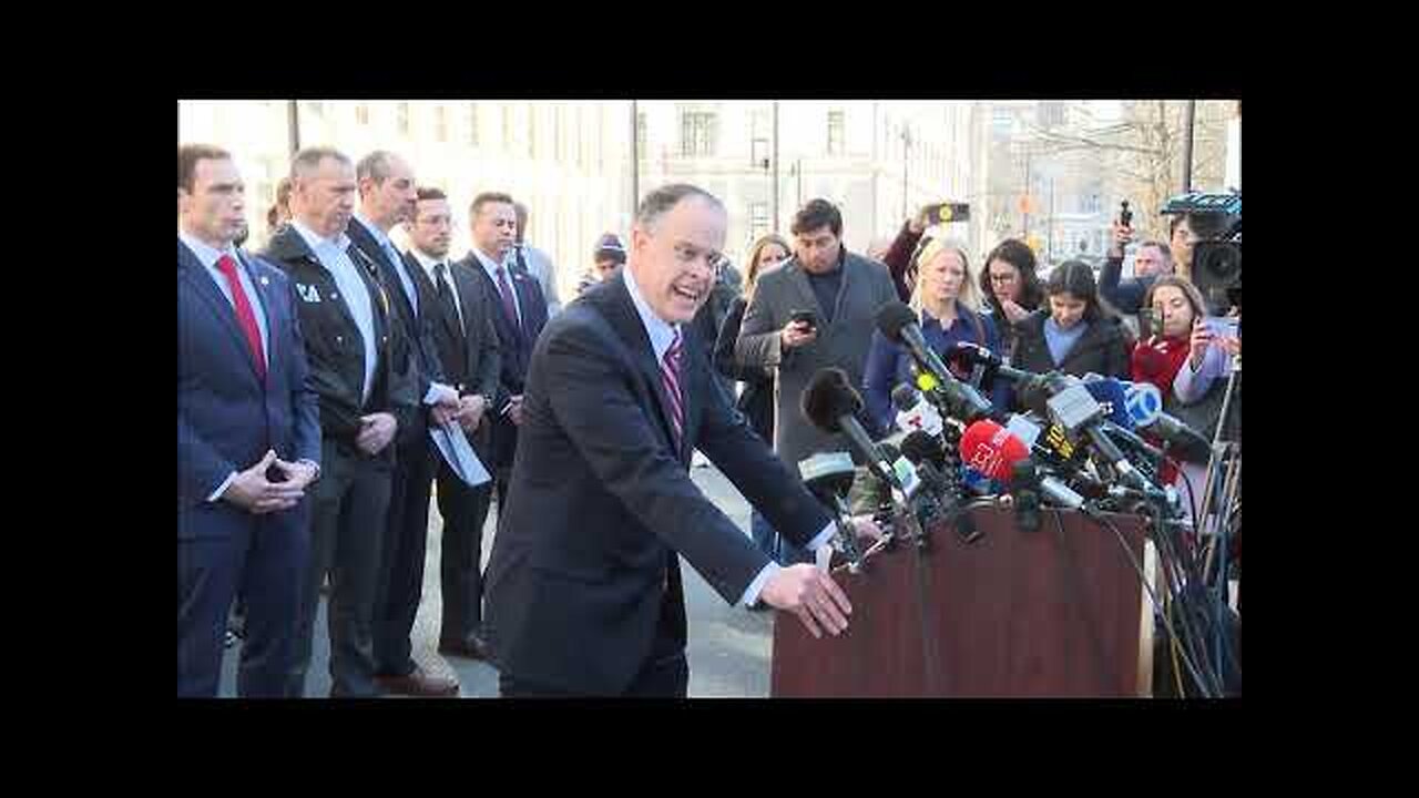 U.S. Attorney John J. Durham speaks after the arraignments of cartel leaders expelled from Mexico.