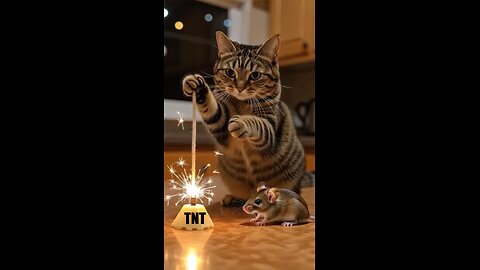 Shocking 😱😱 The cat set a cheese bomb for the mouse! 驚き!猫ちゃんがチーズ爆弾でネズミ退治!#shorts