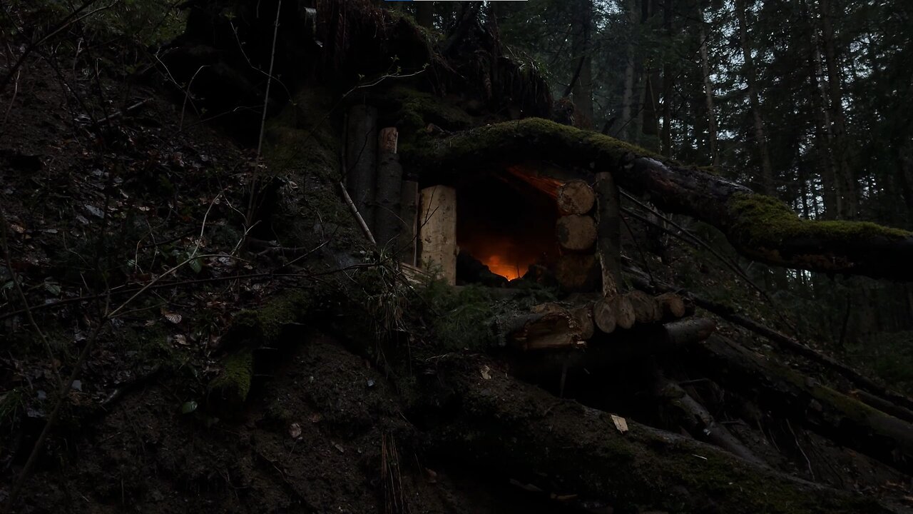 🔥 Built a Warm and Hidden Survival Shelter Deep in the Woods
