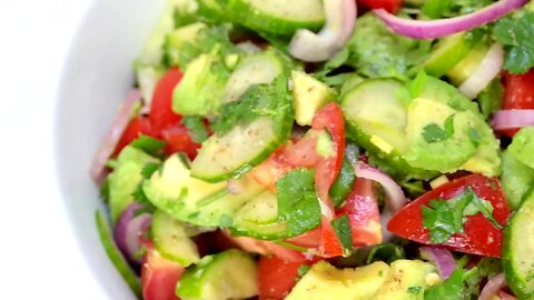 "Cucumber Tomato Avocado Salad Recipe"