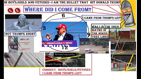 Bullet on Trump's left, not his right side and AGR buildings-see the WHITE house ?