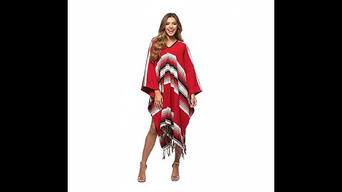 ❤️🎃🦃🌨️🌲🍾🎇☃️♥️RED♥️Sharpshooter Clint Eastwood Style Western Party Diamond Design Poncho🎃🦃🌨️🌲🍾🎇☃️❤️