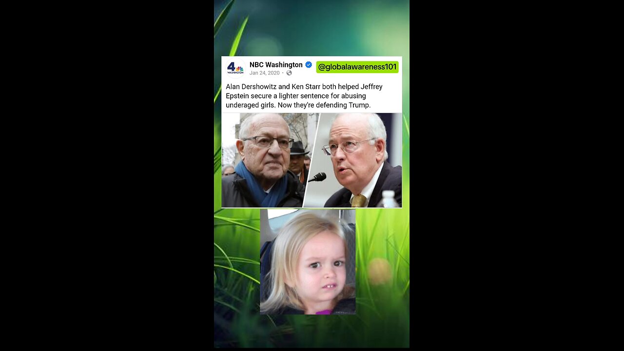 Ken Starr and Alan Dershowitz legal team for Epstein. Trump hired them for his impeachment trial.