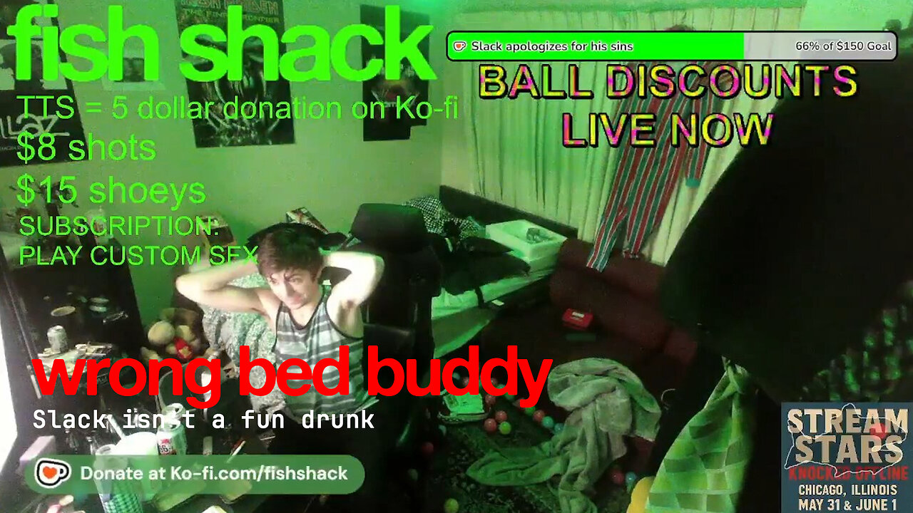 Drunk slack_au jumps into his parents bed... and is ready to burn it all down | fish shack / FTL Streaming