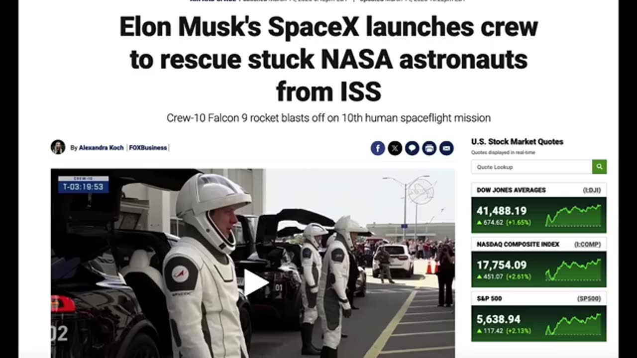 MUSK ANNOUNCES WERE GOING TO MARS IN 2026! WHILE NASA & SPACE X TEAM UP FOR A SPACE RESCUE PSYOP!