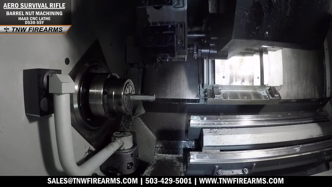 Aero Survival Rifle - Barrel Nut CNC Machining (Haas CNC Lathe DS30-SSY)