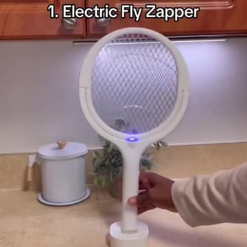 Rotating Head Electric Fly Swatter Racket Rechargeable Bug Zapper