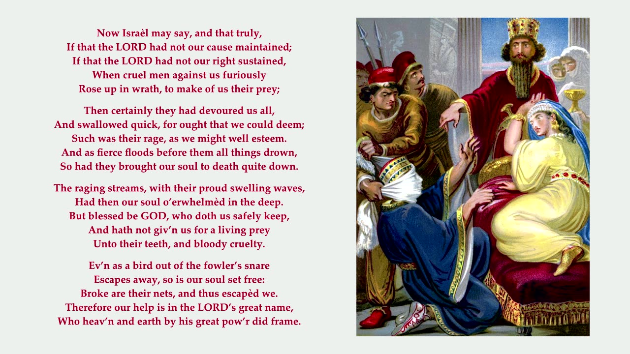 Psalm 124 in full. Tune: Old 124th (descant)