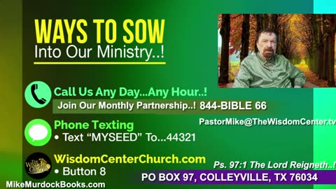 Re-Air: Seeds of Wisdom With Mike Murdock...!!!