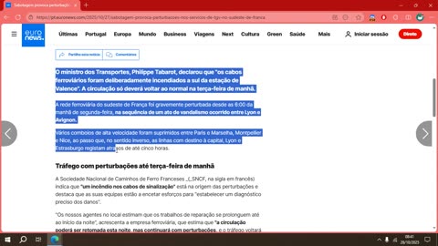 Sabotagem provoca perturbações nos serviços de TGV no sudeste de França .mp4