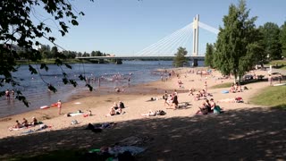 Heatwave warms up Santa's village in Finnish Arctic Circle