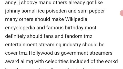 This what wrote about Wikipediaprojects and online streamers should celebrities aswell 03/22/25