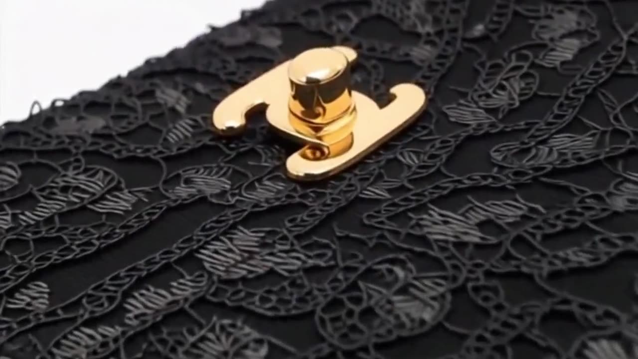 CHANEL Coco Mark Satin × Lace Handbag