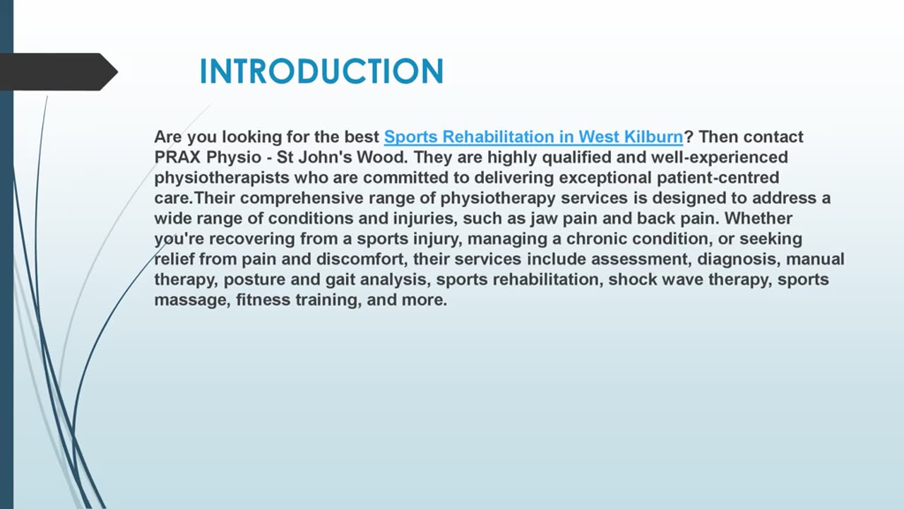 Looking for the best Sports Rehabilitation in West Kilburn