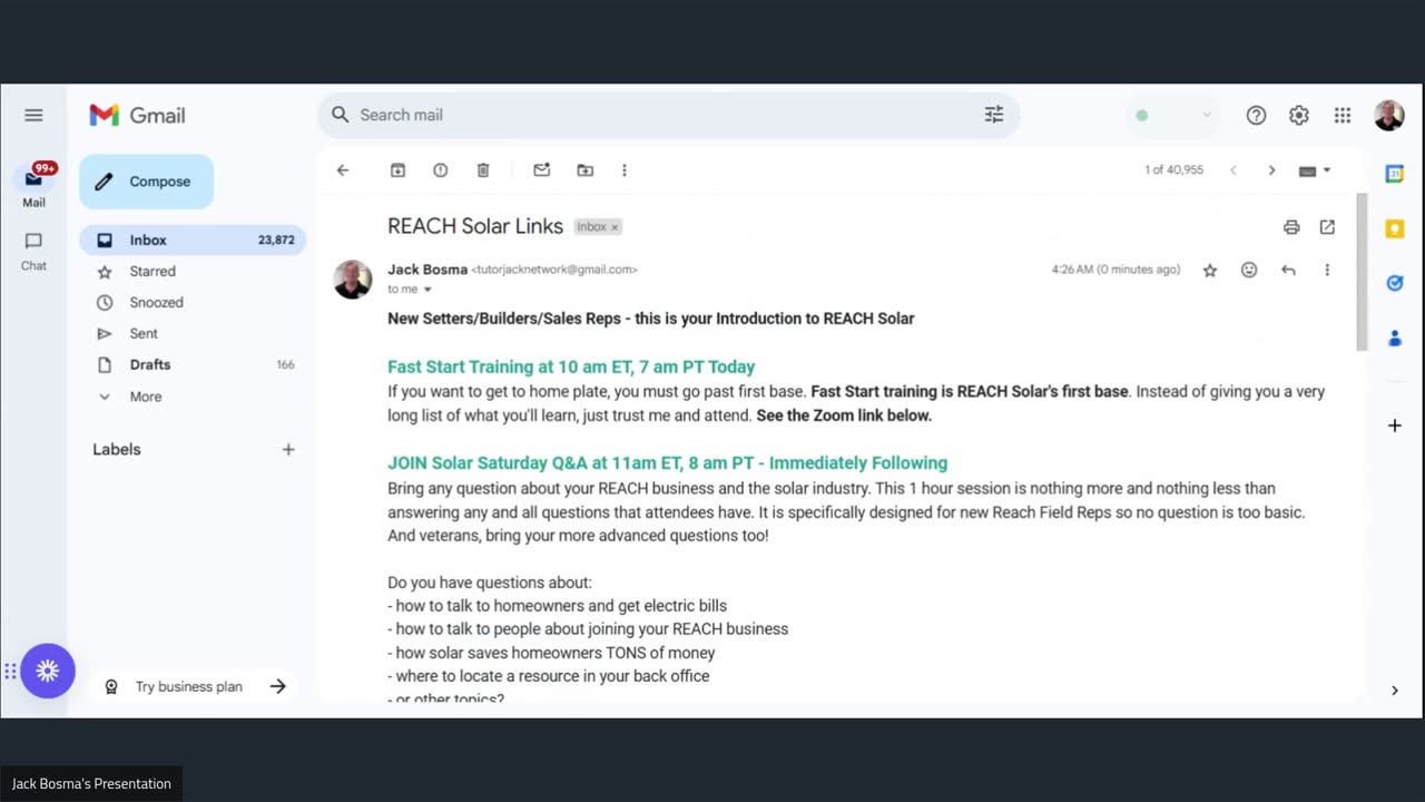 REACH Solar Links Message