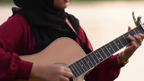 Calm Acoustic Vibes 🎶 | #shorts #muslimah #acousticguitar