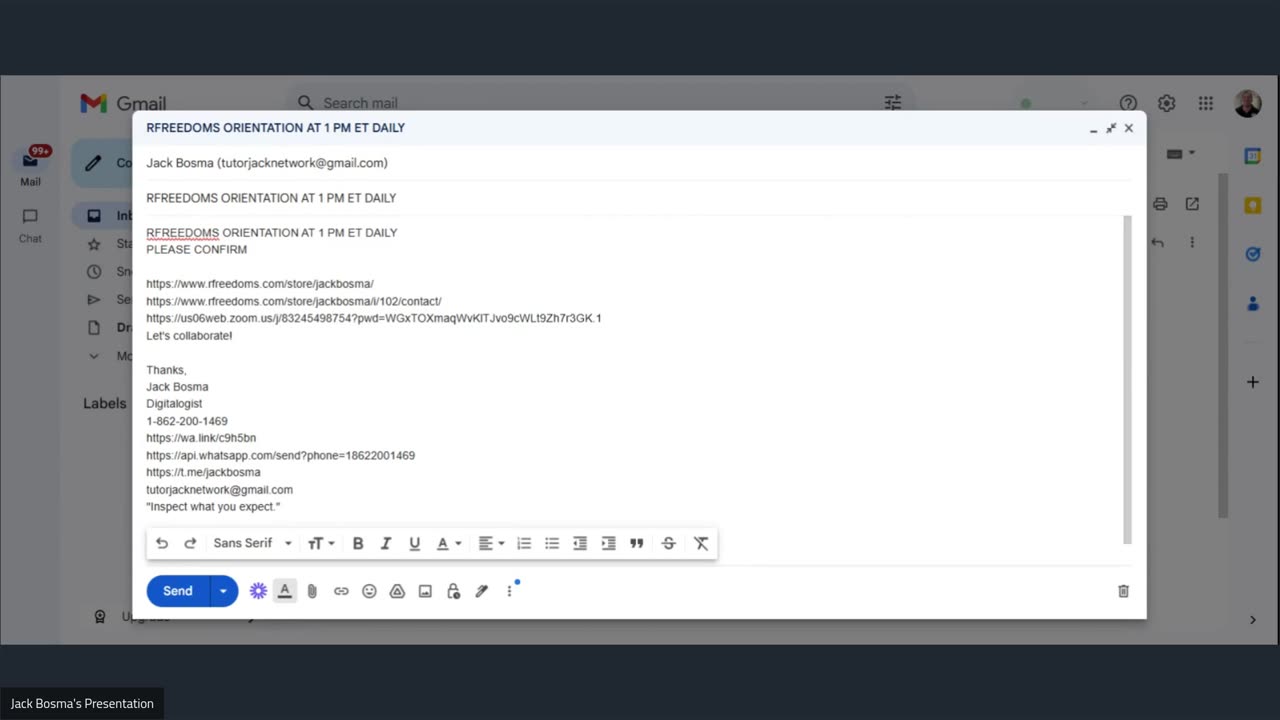 RFREEDOMS ORIENTATION AT 1 PM ET DAILY