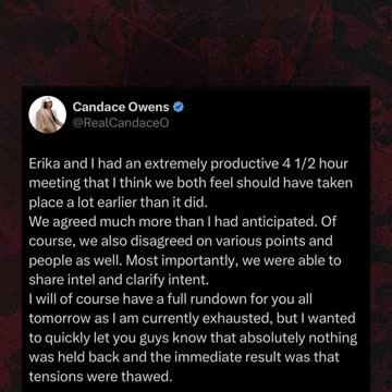 Candace Releases Statement mtg Erika Kirk