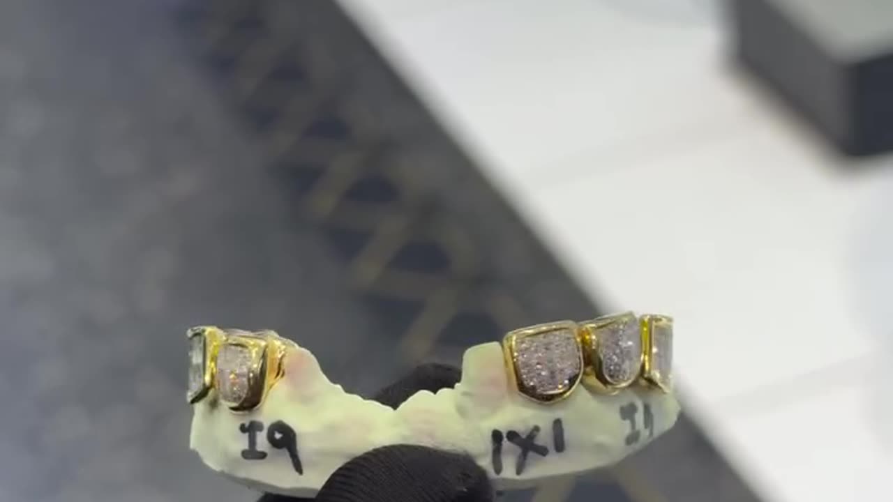 Natural Diamond Princess Cut Permanent Grill