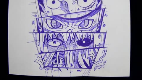 👁️ How to Draw Anime Eyes (Multiple Characters) with a Blue Pen – Step-by-Step Tutorial ✍️