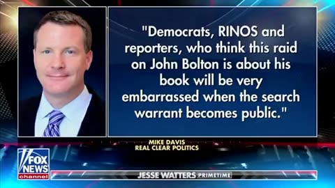 Jesse Watters reveals that the FBI raided John Bolton’s home because he’s receiving $MILLIONS