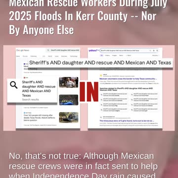 Fact Check: NO Rescue Of Texas Sheriff's Daughter By Mexican Rescue Workers During July 2025 Floods