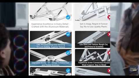 ivoler Laptop Stand, Laptop Holder Riser Computer Tablet Stand, 6 Angles Adjusta