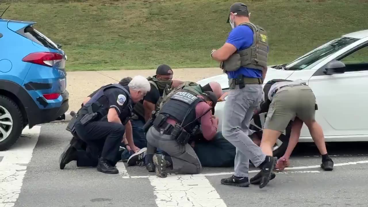 A guy just got stopped by Feds at the National Mall in DC with a large football tackle