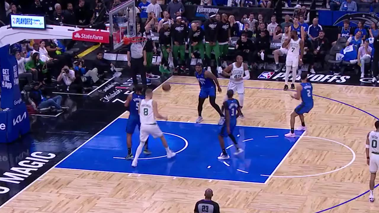 NBA - The Celtics swing it around and JB drills the triple to close out the half 🎯