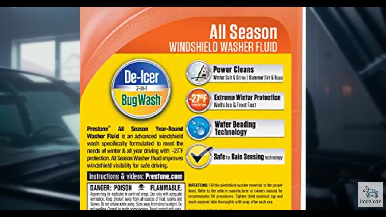 Prestone AS658 Deluxe 2-in-1 Windshield Washer Fluid, 1 Gallon