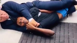 In UK usual suspect is caught for a theft but his friends free him and beat up