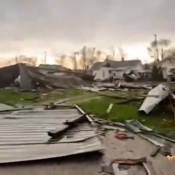 DEVASTATING aftermath of tornadoes that touched down leveling entire neighborhoods in Indiana