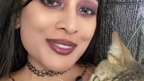 My Cat's HORRIFIED Reaction to My Alt Makeup Look! (Too Funny!)