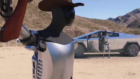 RobotsTestingBulletproofCybertruck