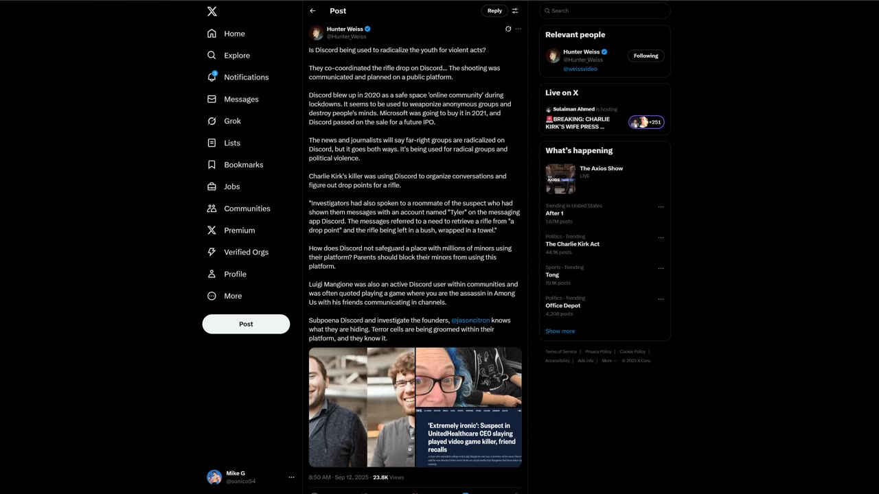 Charlie Kirks shooter may have became radicalized by the Gaming Community