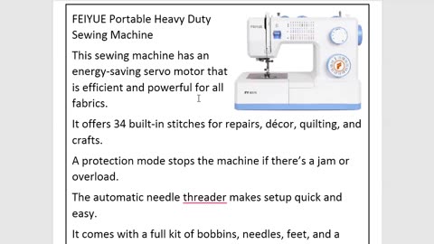 FEIYUE Portable Heavy Duty Sewing Machine