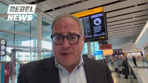 Rebel News Ezra Levant arrives in London for Tommy Robinson's hearing