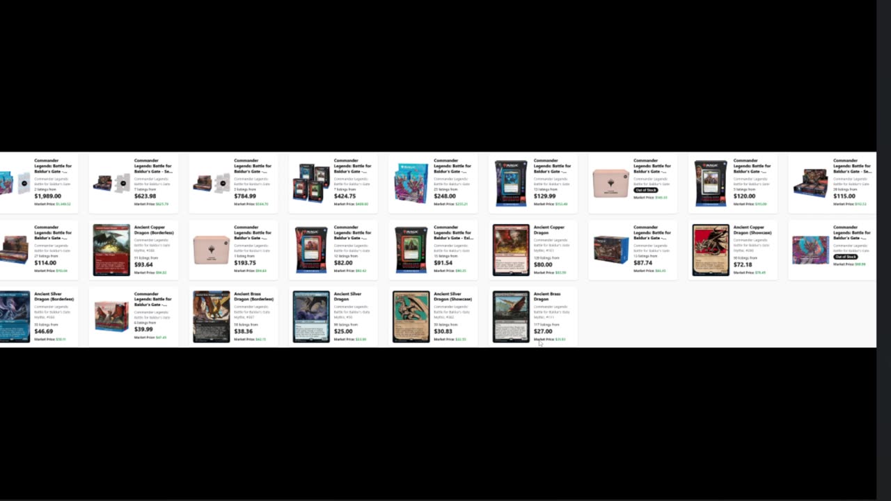 Wilds of Eldraine hits 500 a box and Baulders gate is on the rise