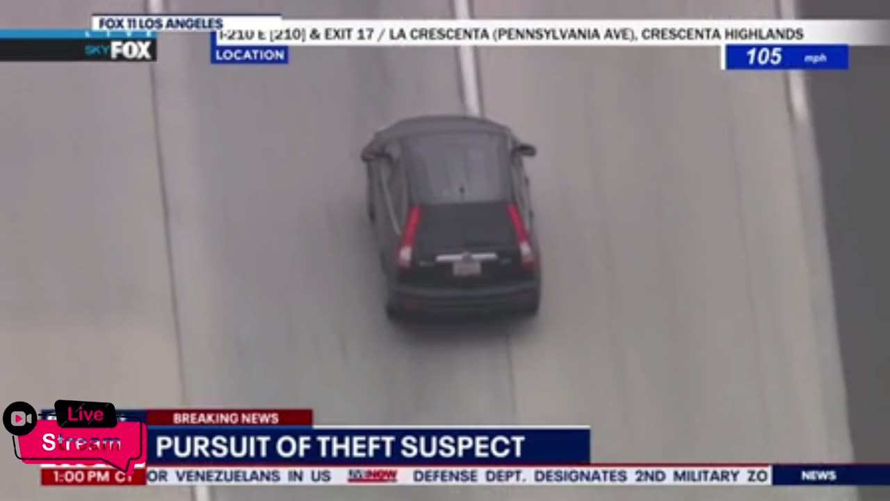 Police pursue assault suspect in LA County