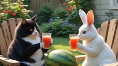 🍉🐾 Scooter Ride & Sweet Watermelon Vibes 🍉🐰