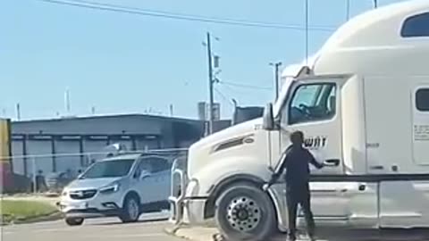 Truck Drivers Truck Rolls Away With Keys Locked Inside